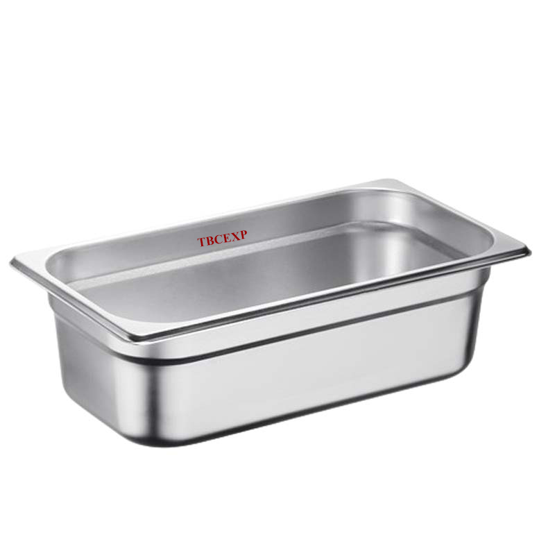 1/3 Size 10 cm Anti Jam Stainless Steel Steam Table / Hotel Pan 372132#