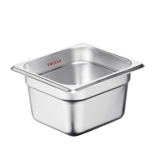 1/6 Size 10 cm Deep Anti Jam Stainless Steel Steam Table / Hotel Pan 372162#