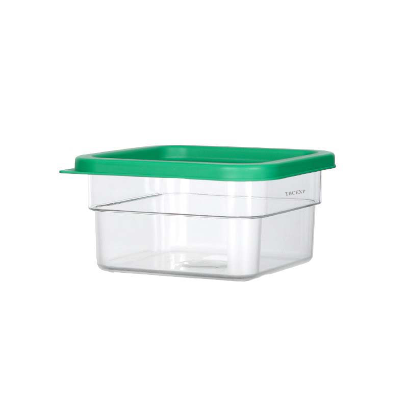 2 Qt. Clear Graduated Square Polycarbonate Food Storage Container 1132123#