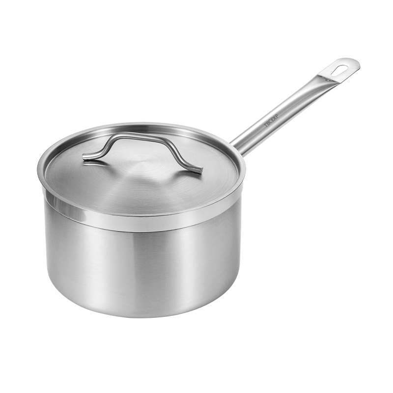 Induction Ready Stainless Steel Sauce Pan with Aluminum-Clad Bottom and Cover TBCEXP 2263011#