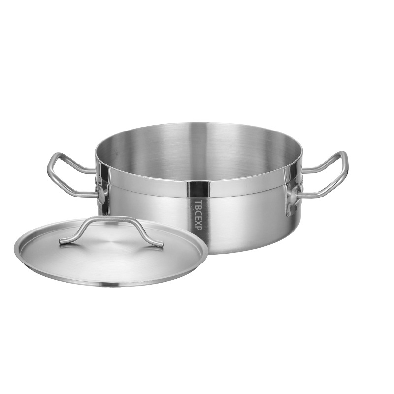 Induction ready Stainless Steel Aluminum-Clad Heavy-Duty Brazier with Cover TBCEXP 2281011#