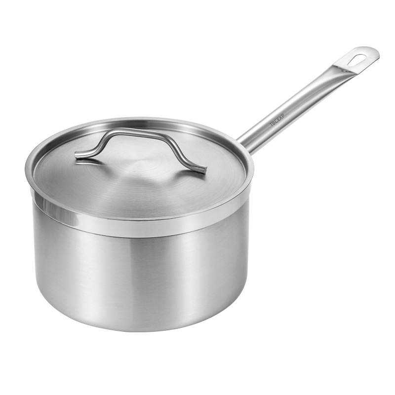 Induction Ready Stainless Steel Sauce Pan with Aluminum-Clad Bottom and Cover TBCEXP 2263011#