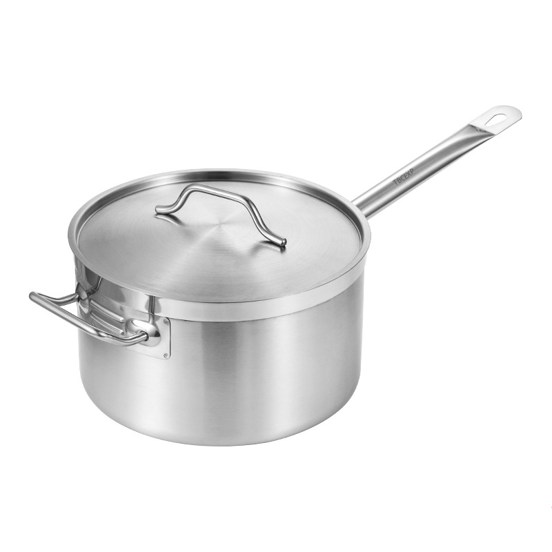 Induction Ready Stainless Steel Sauce Pan with Aluminum-Clad Bottom and Cover TBCEXP 2263011#