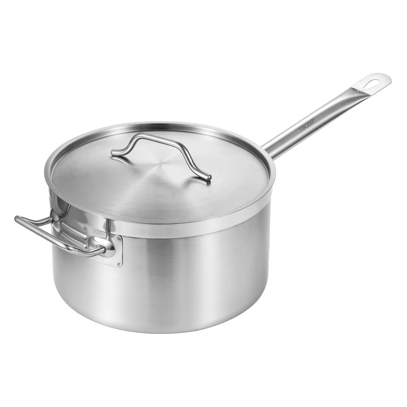 Induction Ready Stainless Steel Sauce Pan with Aluminum-Clad Bottom and Cover TBCEXP 2263011#