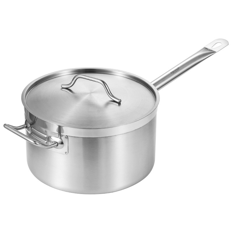 Induction Ready Stainless Steel Sauce Pan with Aluminum-Clad Bottom and Cover TBCEXP 2263011#