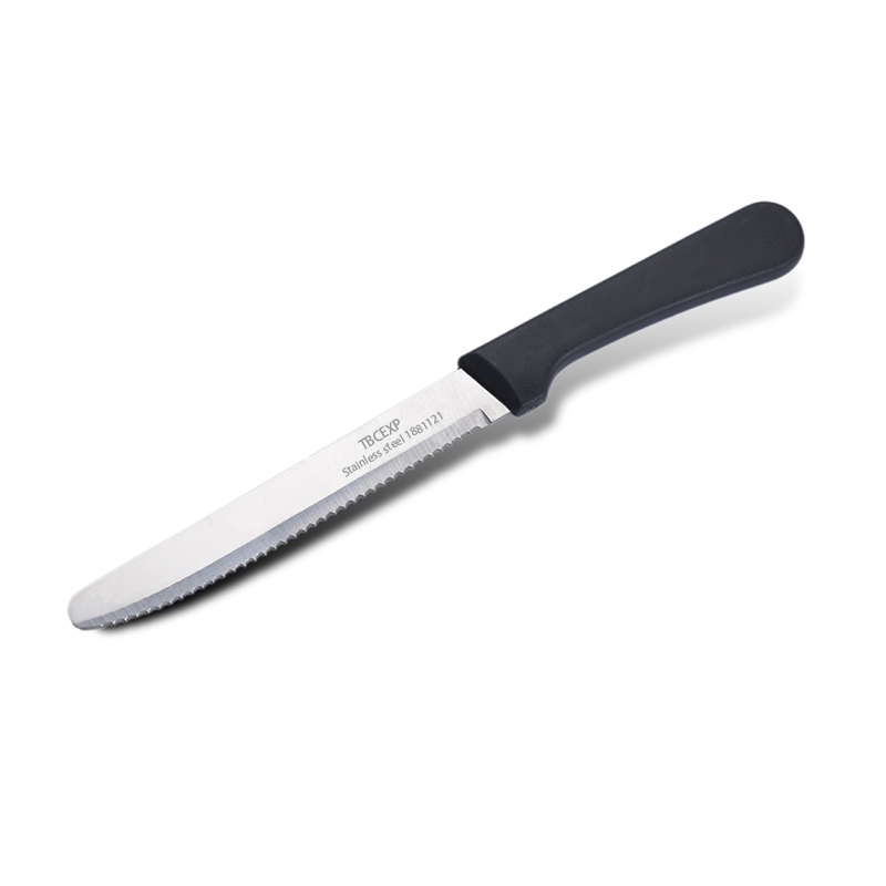 4 3/4" Stainless Steel Steak Knife with Black Polypropylene Handle TBCEXP 1881121#