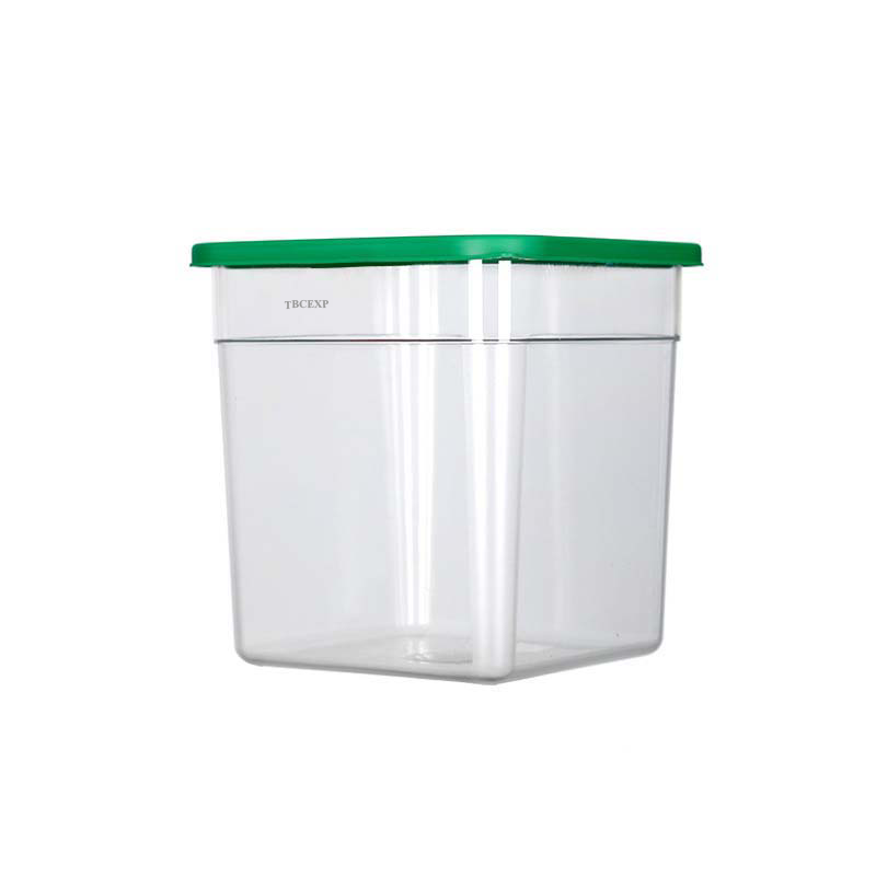 8 Qt. Clear Graduated Square Polycarbonate Food Storage Container 1131263#