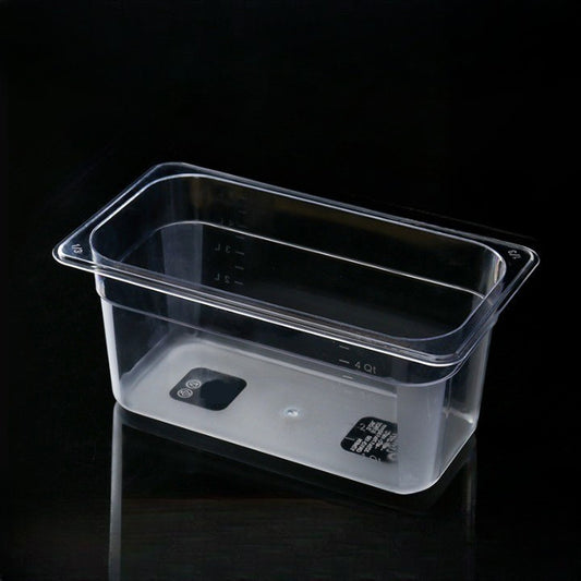 1/3 Size 15 cm Deep Clear Polycarbonate Food Pan 3722330#