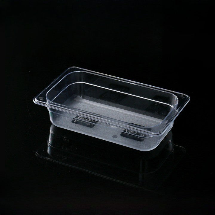 1/4 Size 6.5 cm Clear Polycarbonate Food Pan 3722410#