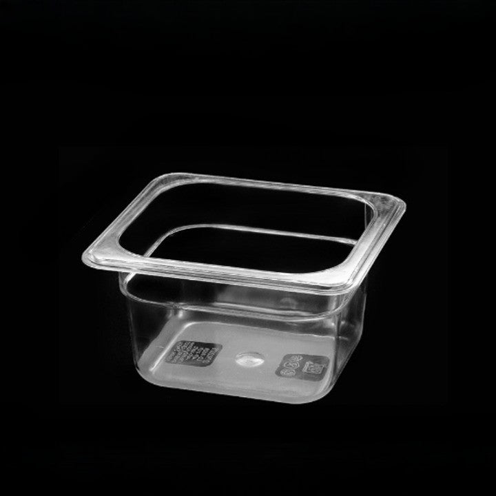 1/6 Size 10 cm Deep Clear Polycarbonate Food Pan 3722620#