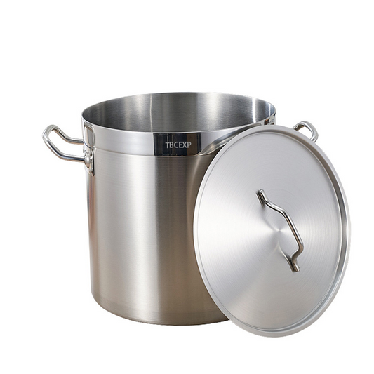 Heavy-Duty Stainless Steel Aluminum-Clad Stock Pot with Cover TBCEXP 22740#