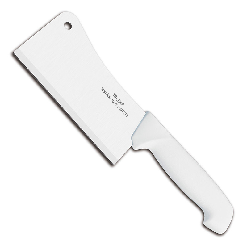 Stainless Steel Cleaver with White Handle TBCEXP 1891211